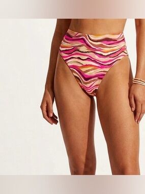 NWT Aerie Zebra Shine High Cut Cheeky Bikini Bottom size S